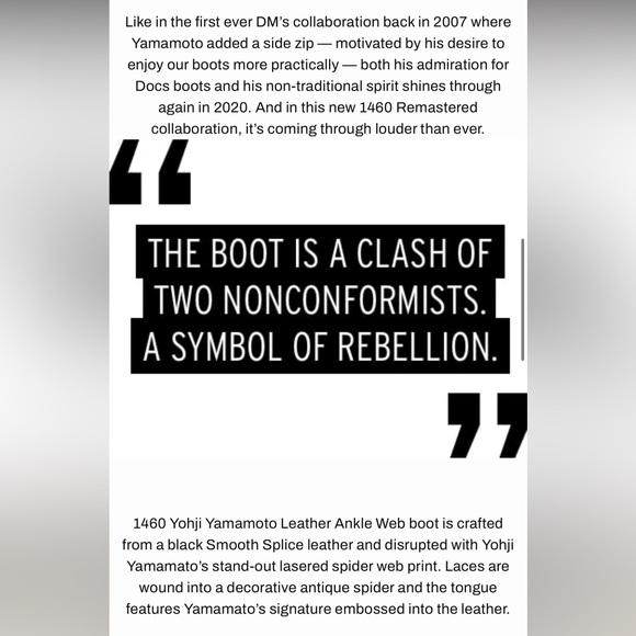 DR. MARTENS X YOHJI YAMAMOTO 1460 Remastered- sz. US 11M/12L - Picture 3 of 16
